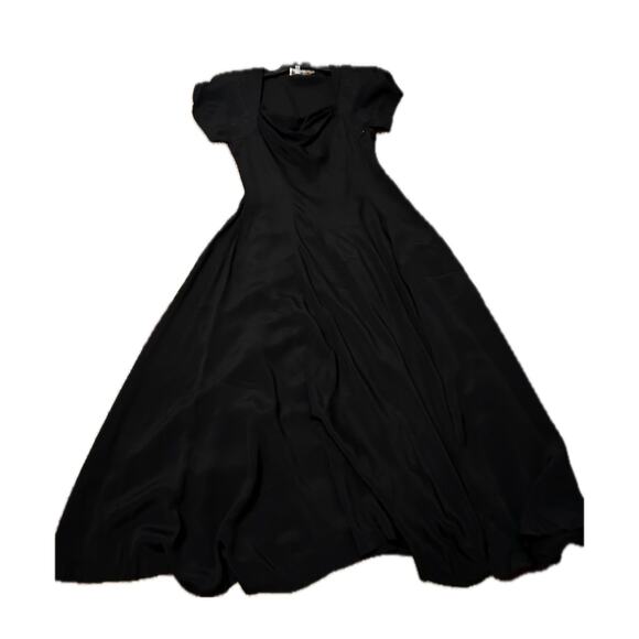 Vintage 1940s style Black beaded Rhinestone Party Dress Cowl Neck / Small - Picture 5 of 5